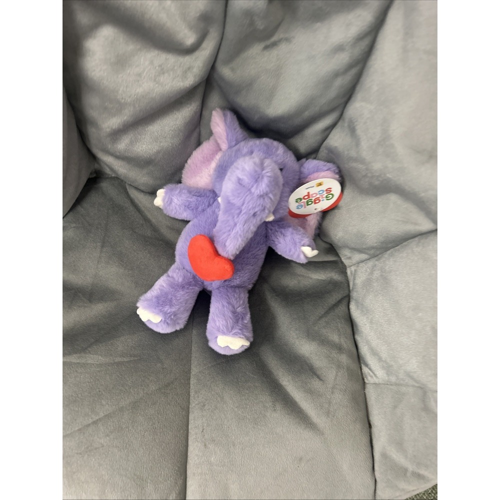2026 Giggle Scape Plush PURPLE ELEPHANT WITH HEART 9" NWT Valentine Target Excl.